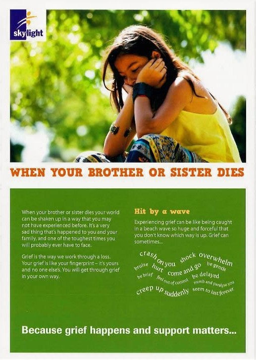 Information Leaflet - Young People (11-16yrs) - When Your Brother Or Sister Dies