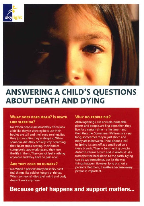 Information Leaflet - Adults - Answering A Child's Questions About Death & Dying
