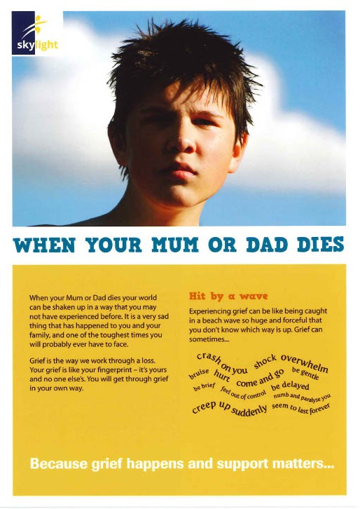 Information Leaflet - Young People (11-16yrs) - When Your Mum or Dad Dies
