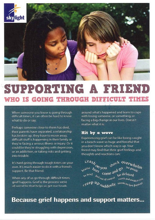 Information Leaflet Young People (11-16yrs) - Supporting A Friend Through Difficult Times